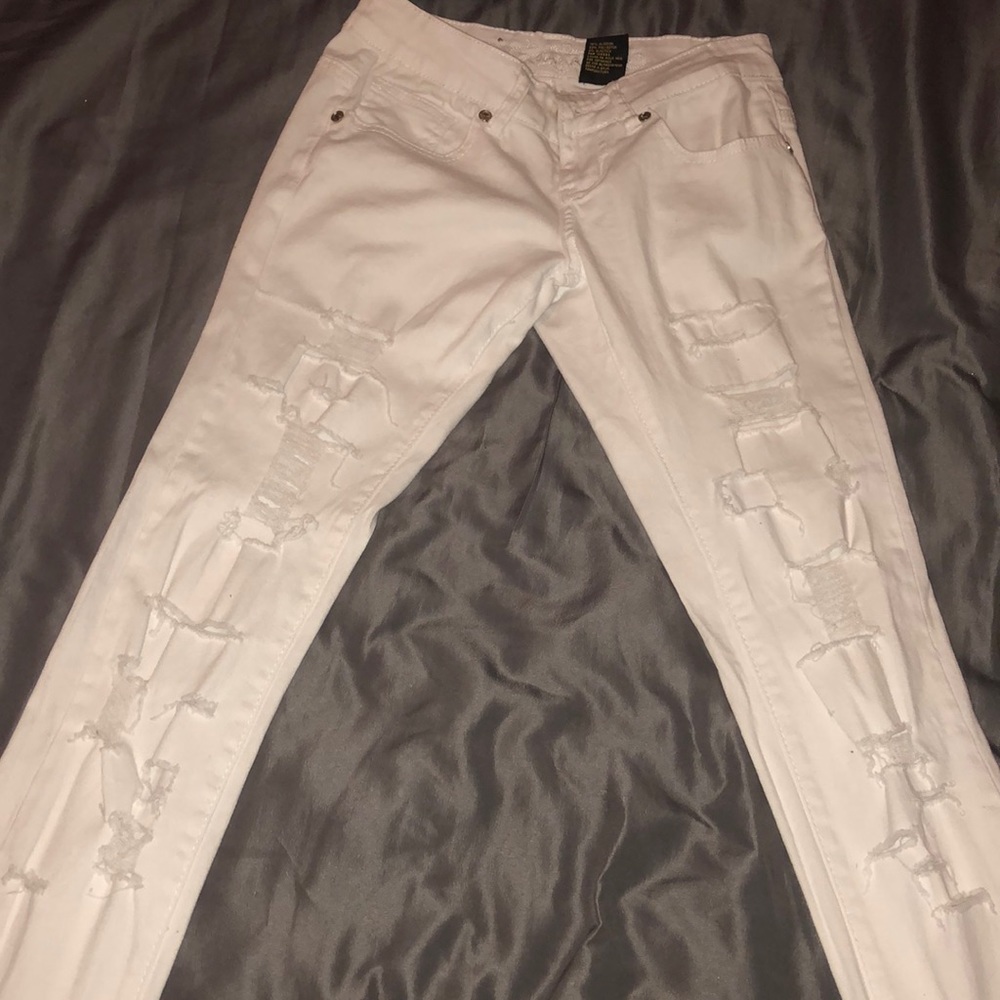 white ripped jeans